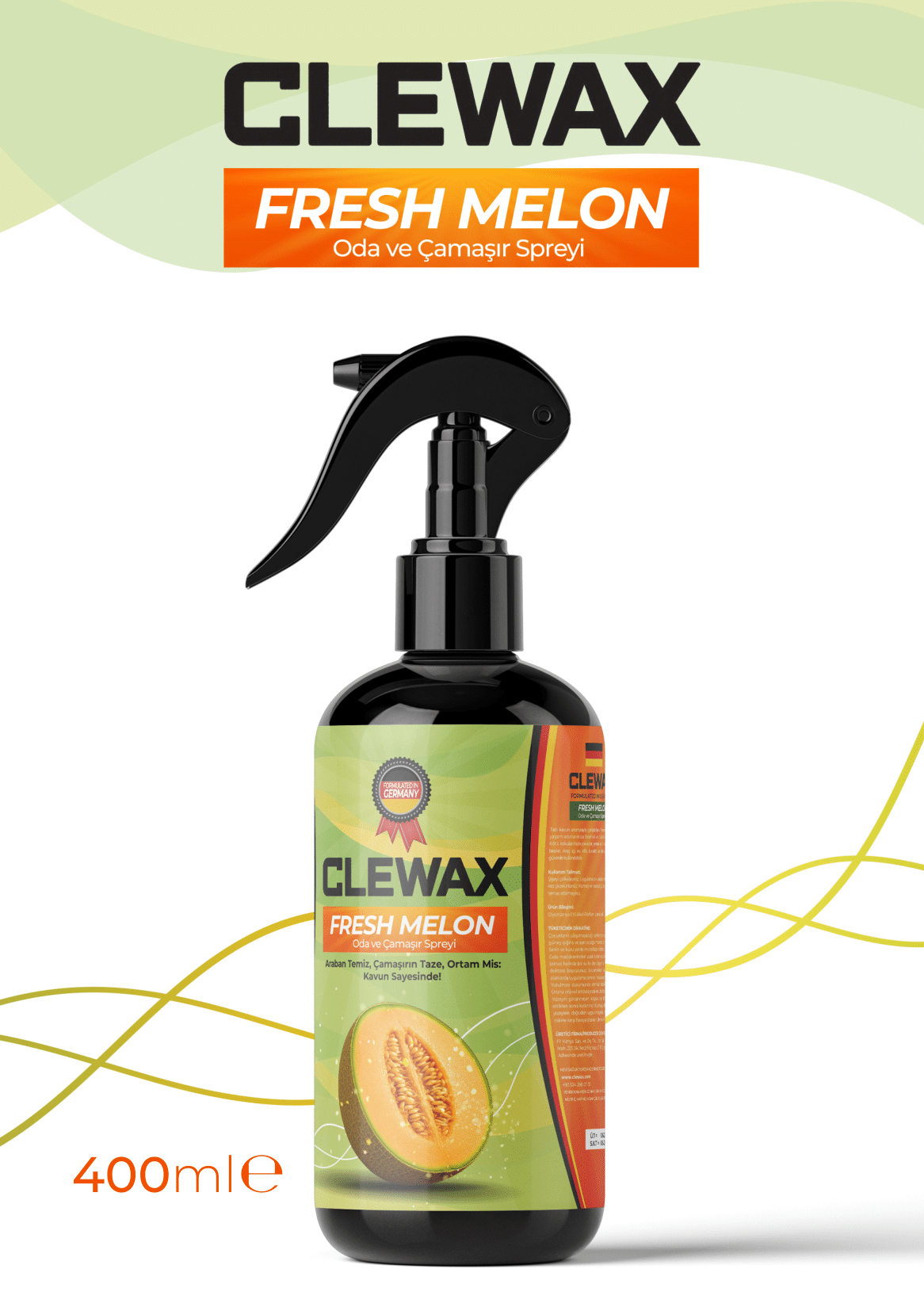 Clewax Fresh Melon Çamaşır ve Oda Spreyi 400 Ml